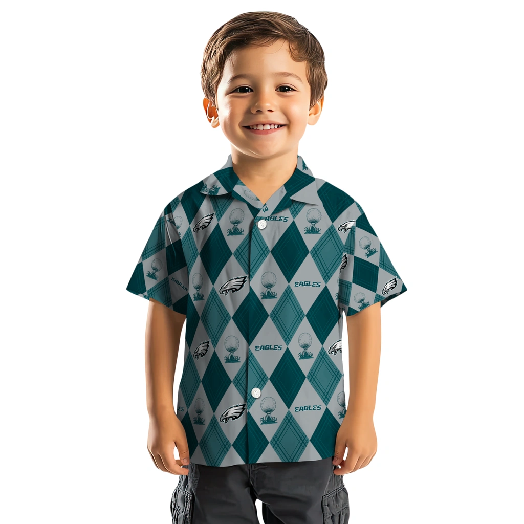 Philadelphia Eagles Hawaiian Shirt - Golfing Plaid philadelphia eagles balloon plaid green hawaiian shirts top rated
