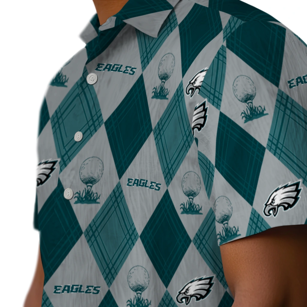 Philadelphia Eagles Hawaiian Shirt - Golfing Plaid philadelphia eagles balloon plaid green hawaiian shirts trendy
