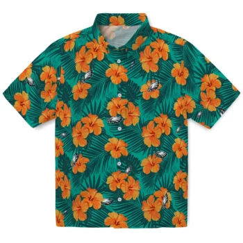 philadelphia eagles hibiscus escape green hawaiian shirts best selling