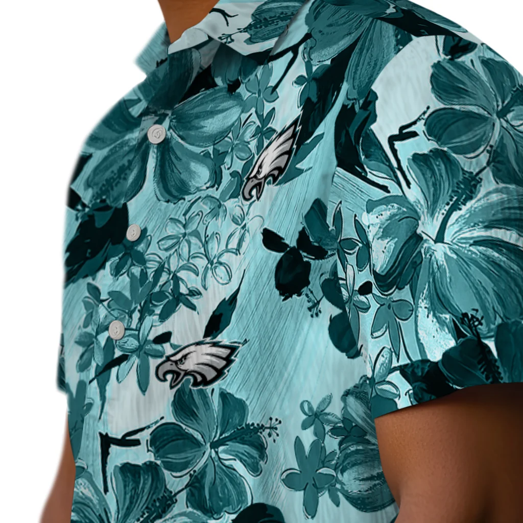 Philadelphia Eagles Hawaiian Shirt - Hibiscus Arrangement philadelphia eagles hibiscus arrangement green hawaiian shirts trendy