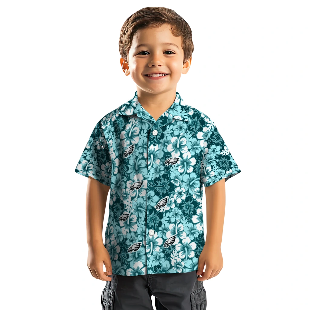 Philadelphia Eagles Hawaiian Shirt - Hibiscus Blooms philadelphia eagles hibiscus blooms green hawaiian shirts top rated