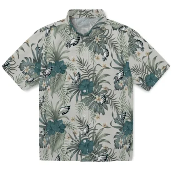 philadelphia eagles hibiscus designs beige hawaiian shirts best selling
