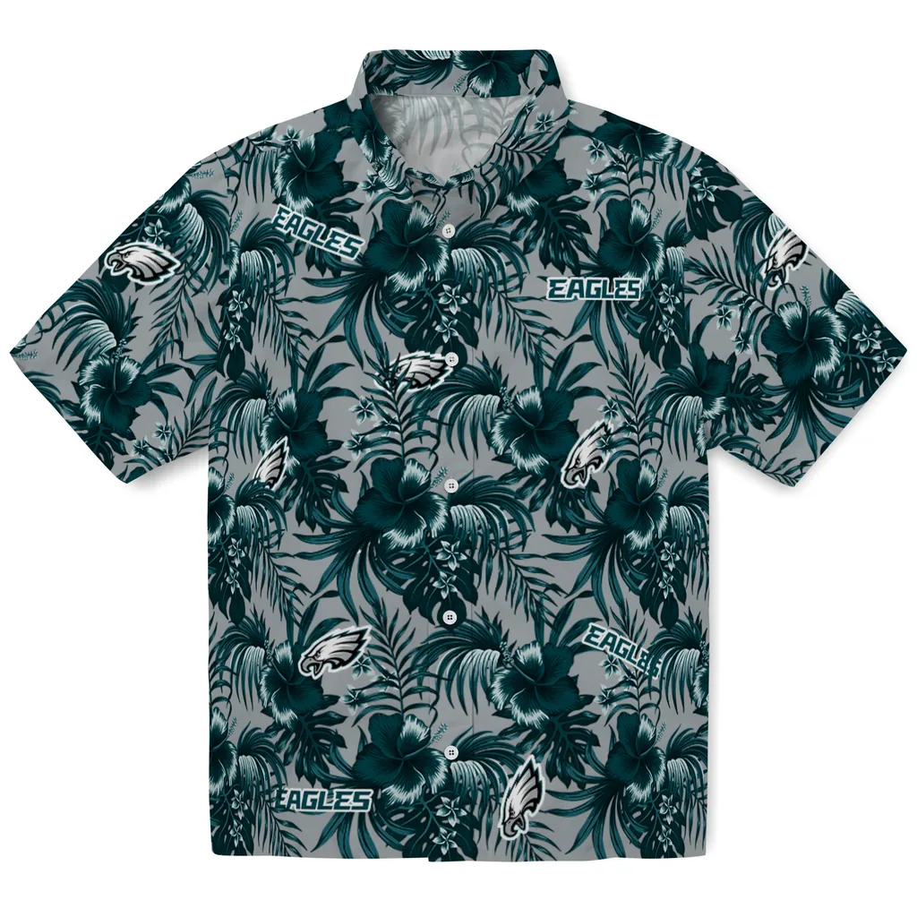 Philadelphia Eagles Hawaiian Shirt - Hibiscus Exotic philadelphia eagles hibiscus exotic green hawaiian shirts best selling