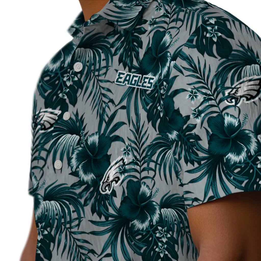 Philadelphia Eagles Hawaiian Shirt - Hibiscus Exotic philadelphia eagles hibiscus exotic green hawaiian shirts trendy