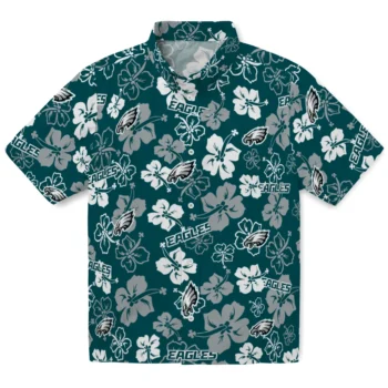 philadelphia eagles hibiscus bloom green hawaiian shirts best selling
