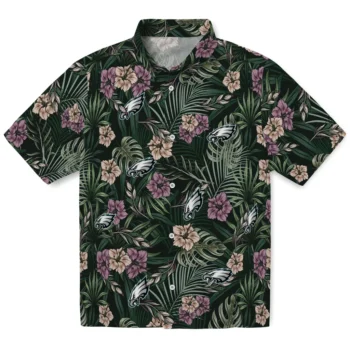 philadelphia eagles hibiscus leaves pattern green hawaiian shirts best selling
