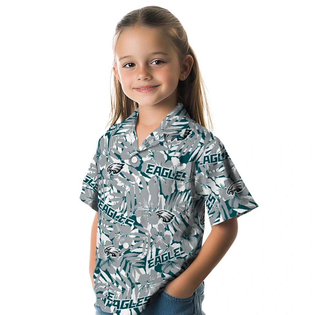 Philadelphia Eagles Hawaiian Shirt - Hibiscus Overlay philadelphia eagles hibiscus overlay hawaiian shirts premium grade