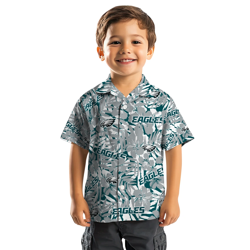 Philadelphia Eagles Hawaiian Shirt - Hibiscus Overlay philadelphia eagles hibiscus overlay hawaiian shirts top rated
