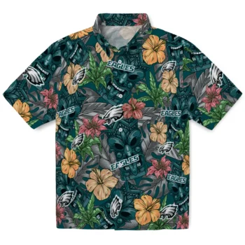 philadelphia eagles tiki jungle green hawaiian shirts best selling