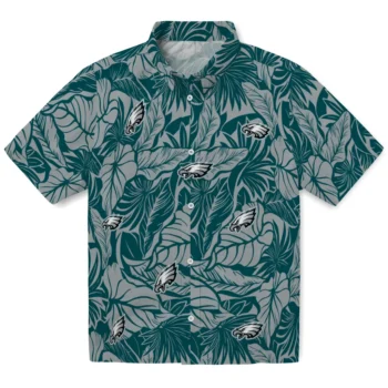 philadelphia eagles monstera layer green hawaiian shirts best selling