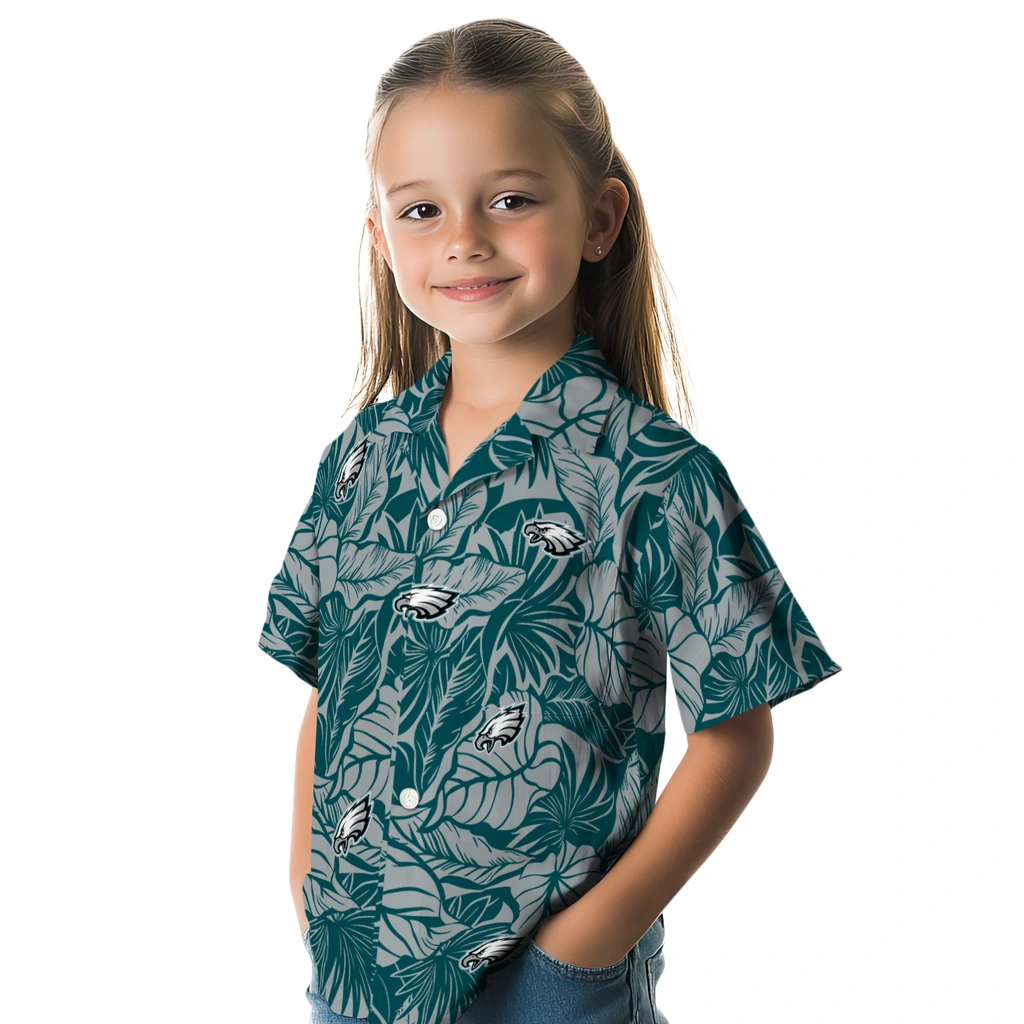 Philadelphia Eagles Hawaiian Shirt - Monstera Layer philadelphia eagles monstera layer green hawaiian shirts premium grade