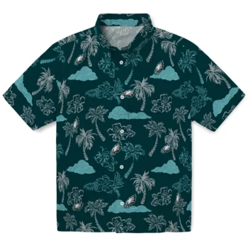 philadelphia eagles palm and clouds green hawaiian shirts best selling