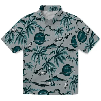 philadelphia eagles palm sunset hawaiian shirts best selling