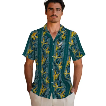 philadelphia eagles paradise vines green hawaiian shirts fashion forward