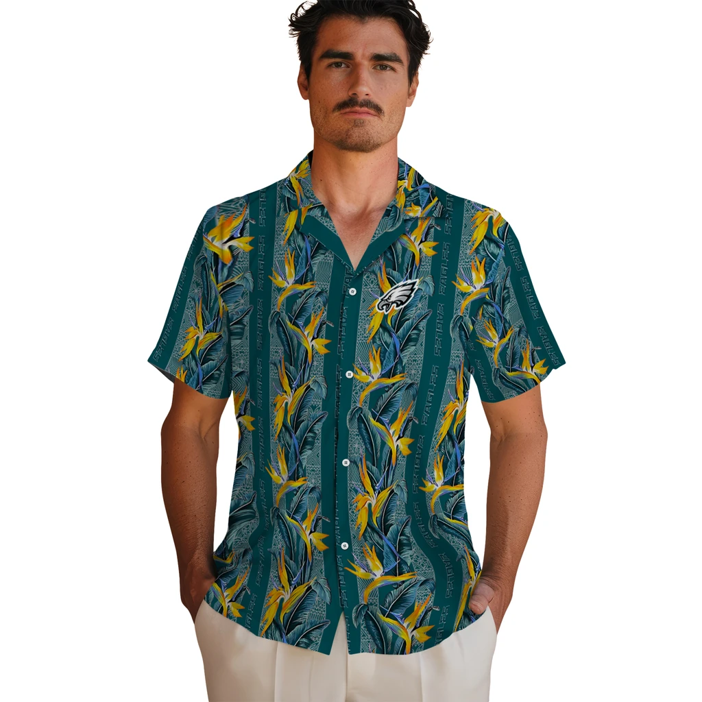 Philadelphia Eagles Hawaiian Shirt - Paradise Vines philadelphia eagles paradise vines green hawaiian shirts fashion forward