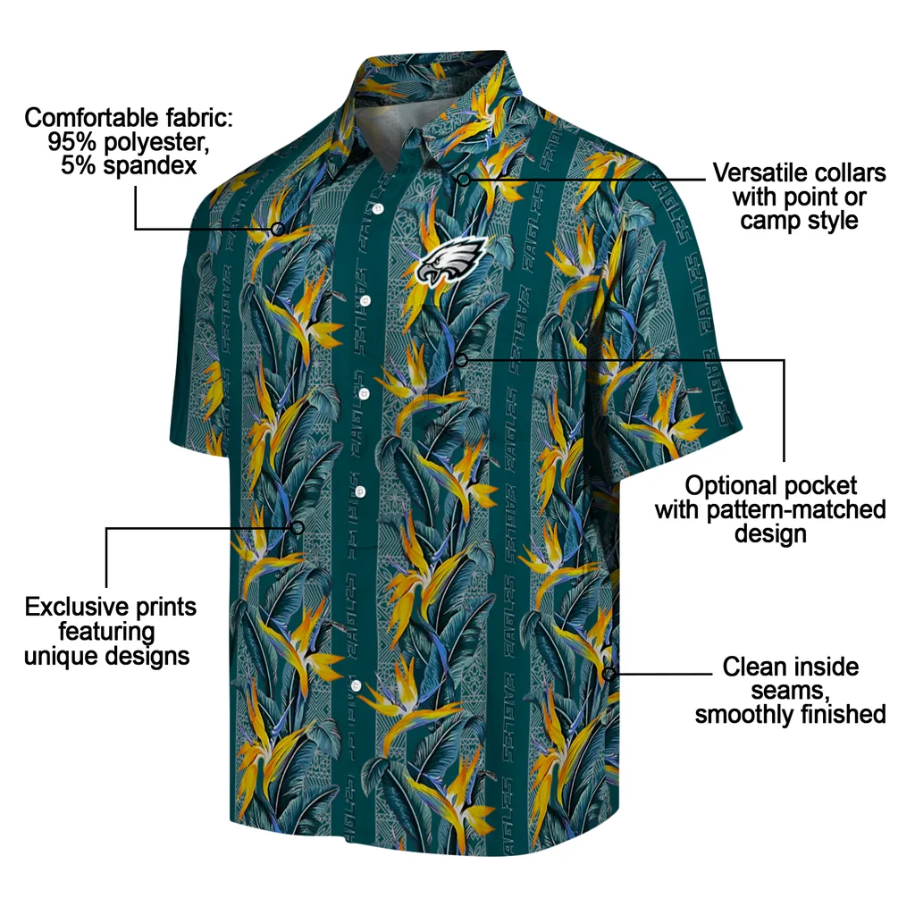 Philadelphia Eagles Hawaiian Shirt - Paradise Vines philadelphia eagles paradise vines green hawaiian shirts new arrival