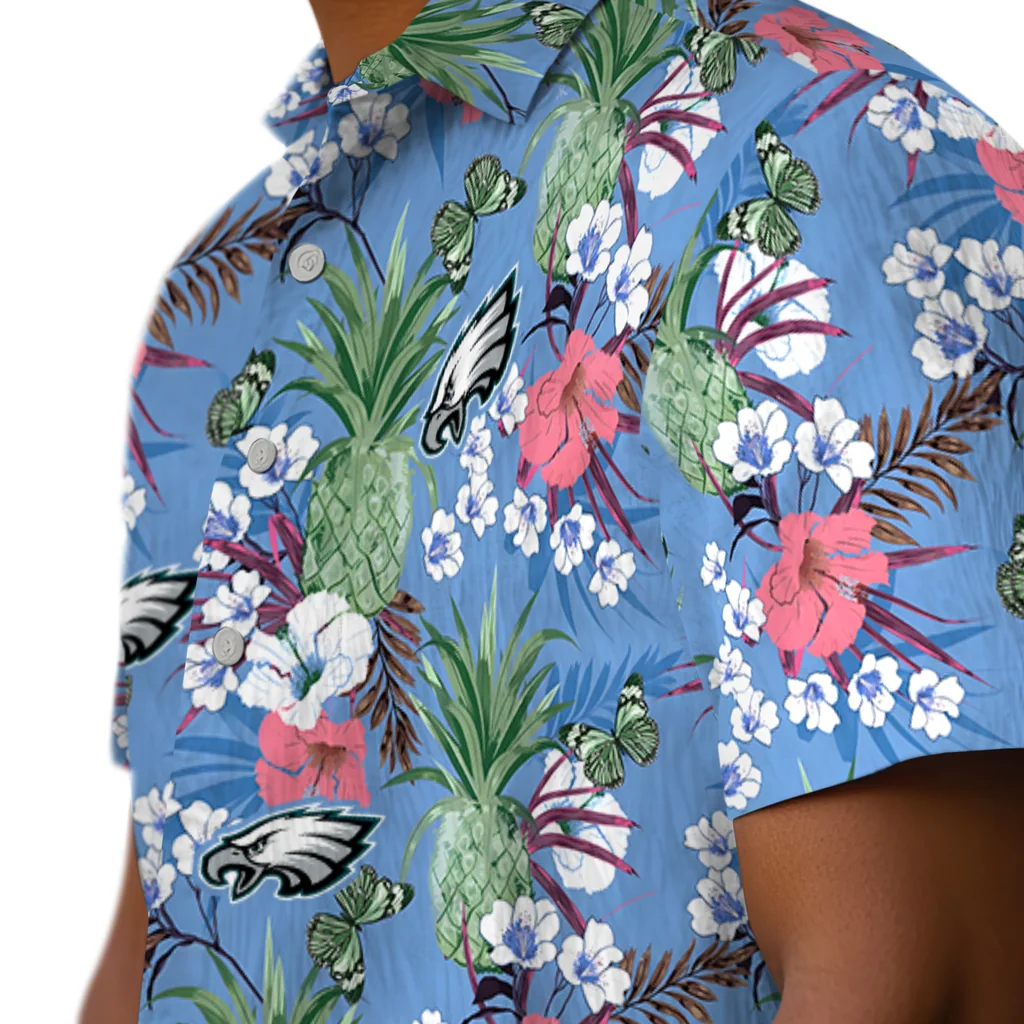 Philadelphia Eagles Hawaiian Shirt - Pineapple Bouquet philadelphia eagles pineapple bouquet best sky blue hawaiian shirts trendy
