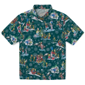 philadelphia eagles simpsons christmas green hawaiian shirts best selling