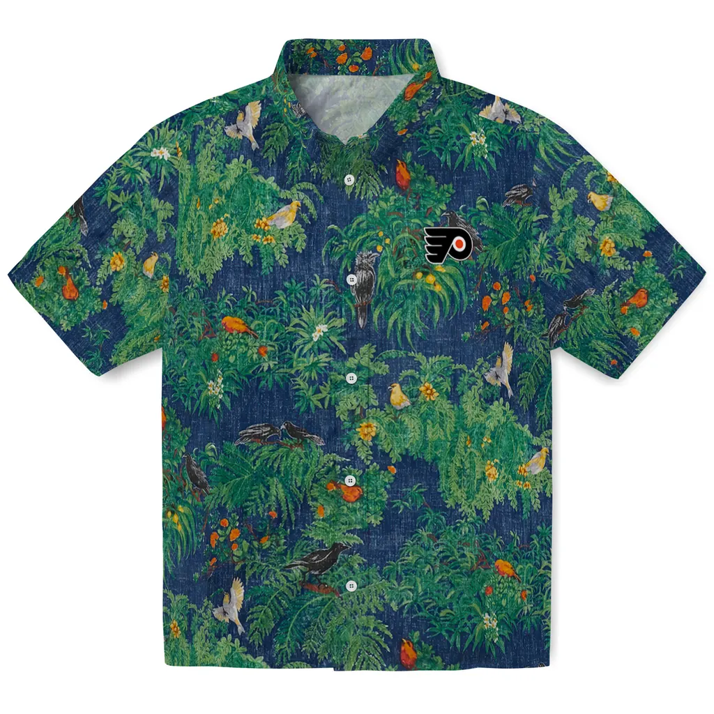 Philadelphia Flyers Hawaiian Shirt - Bird Canopy philadelphia flyers bird canopy green hawaiian shirts best selling