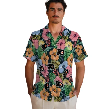 philadelphia flyers brilliant hibiscus garden hawaiian shirts fashion forward