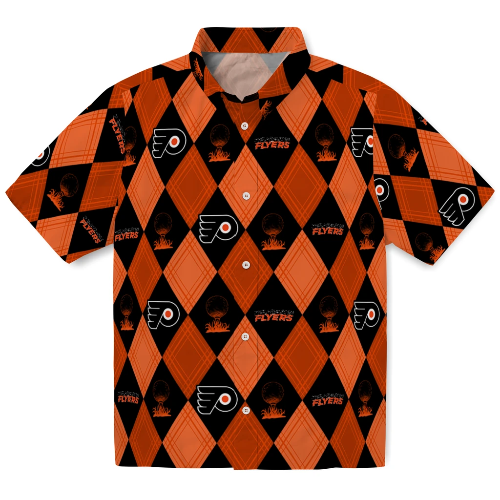 Philadelphia Flyers Hawaiian Shirt - Golfing Plaid philadelphia flyers balloon plaid orange hawaiian shirts best selling