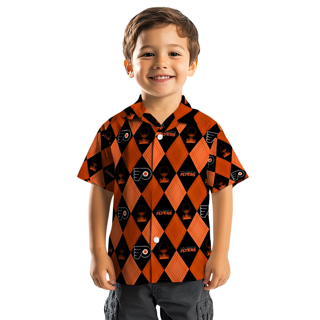 Philadelphia Flyers Hawaiian Shirt - Golfing Plaid philadelphia flyers balloon plaid orange hawaiian shirts top rated