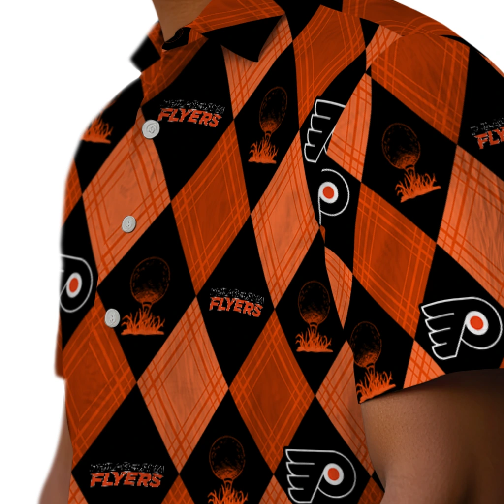 Philadelphia Flyers Hawaiian Shirt - Golfing Plaid philadelphia flyers balloon plaid orange hawaiian shirts trendy