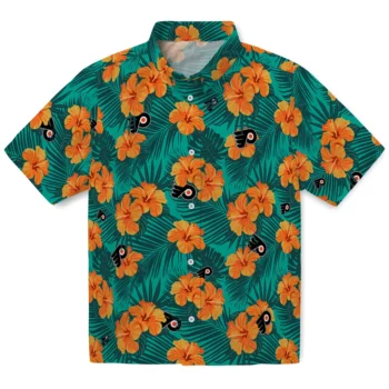 philadelphia flyers hibiscus escape green hawaiian shirts best selling