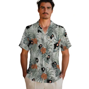philadelphia flyers hibiscus designs beige hawaiian shirts fashion forward