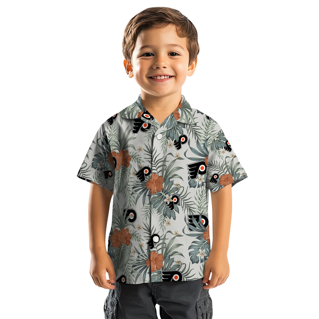 Philadelphia Flyers Hawaiian Shirt - Hibiscus Designs philadelphia flyers hibiscus designs beige hawaiian shirts top rated
