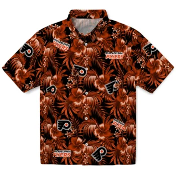 philadelphia flyers hibiscus exotic orange hawaiian shirts best selling