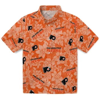 philadelphia flyers hibiscus oasis orange hawaiian shirts best selling