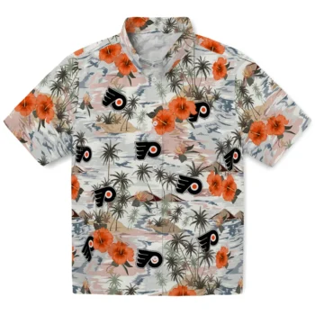 philadelphia flyers hibiscus seaside white hawaiian shirts best selling