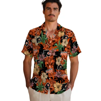 philadelphia flyers tiki jungle orange hawaiian shirts fashion forward