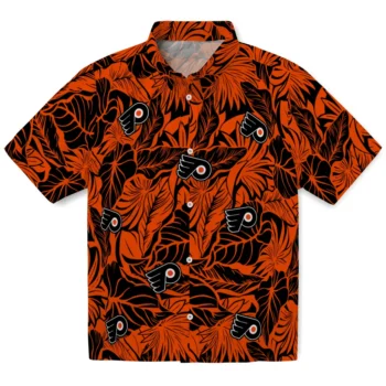 philadelphia flyers monstera layer orange hawaiian shirts best selling