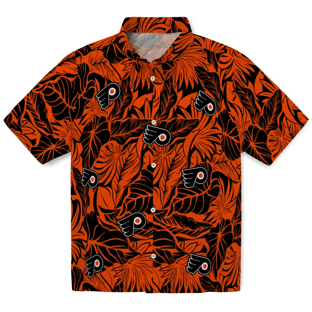 Philadelphia Flyers Hawaiian Shirt - Monstera Layer philadelphia flyers monstera layer orange hawaiian shirts best selling