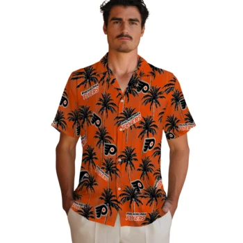 philadelphia flyers palm grove orange hawaiian shirts fashion forward