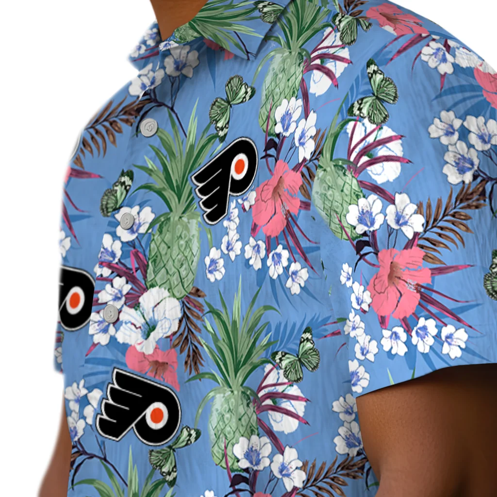 Philadelphia Flyers Hawaiian Shirt - Pineapple Bouquet philadelphia flyers pineapple bouquet best sky blue hawaiian shirts trendy