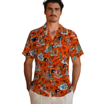 philadelphia flyers simpsons christmas orange hawaiian shirts fashion forward
