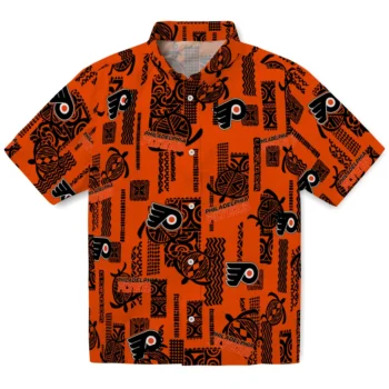 philadelphia flyers turtle lines orange hawaiian shirts best selling