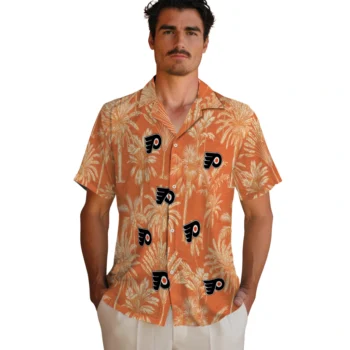 philadelphia flyers palm shadows orange hawaiian shirts fashion forward