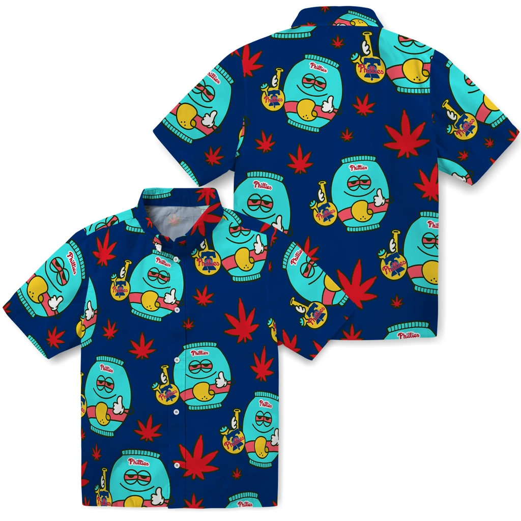 Philadelphia Phillies Hawaiian Shirt - Chill Vibe philadelphia phillies bong smile blue hawaiian shirts high quality