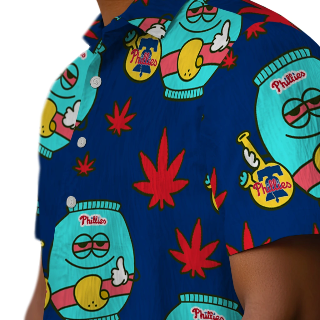 Philadelphia Phillies Hawaiian Shirt - Chill Vibe philadelphia phillies bong smile blue hawaiian shirts trendy