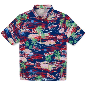 philadelphia phillies flamingo retreat blue hawaiian shirts best selling