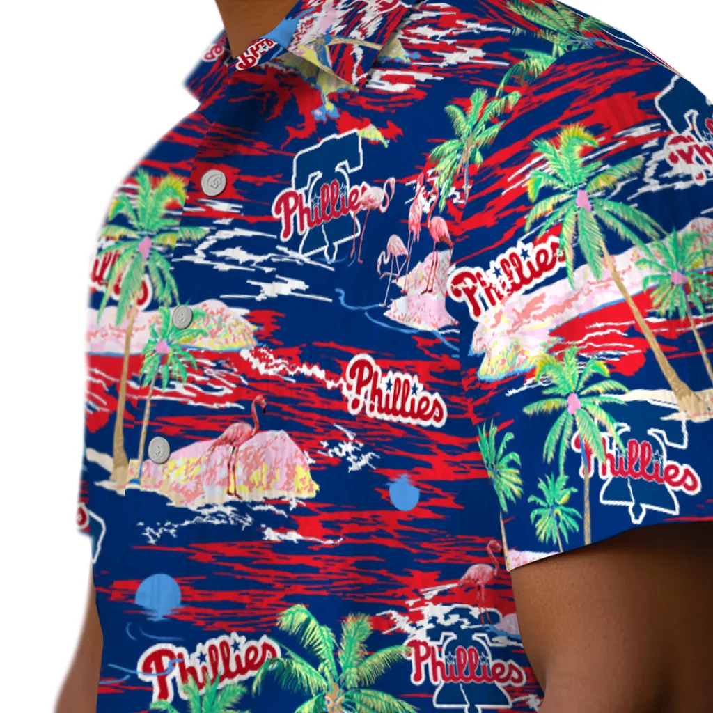 Philadelphia Phillies Hawaiian Shirt - Hawaii Island philadelphia phillies flamingo retreat blue hawaiian shirts trendy