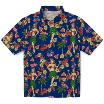 philadelphia phillies hawaiian girls design blue hawaiian shirts best selling