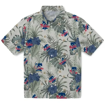philadelphia phillies hibiscus designs beige hawaiian shirts best selling