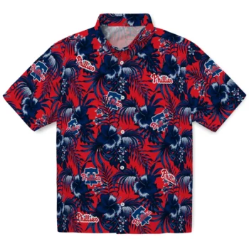 philadelphia phillies hibiscus exotic blue hawaiian shirts best selling