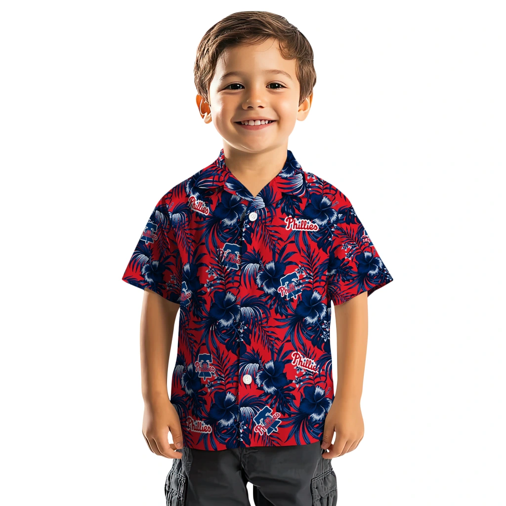 Philadelphia Phillies Hawaiian Shirt - Hibiscus Exotic philadelphia phillies hibiscus exotic blue hawaiian shirts top rated