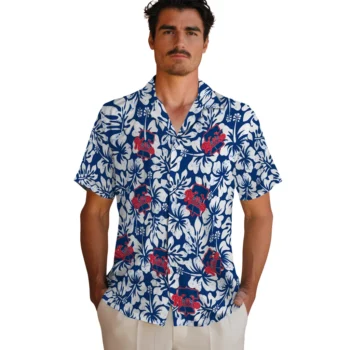 philadelphia phillies hibiscus motif blue white hawaiian shirts fashion forward